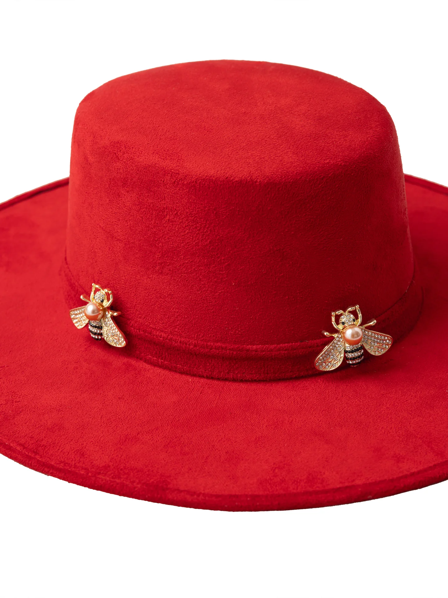 "Icon" Brown Embellished Wide Brim Hat - Image 5
