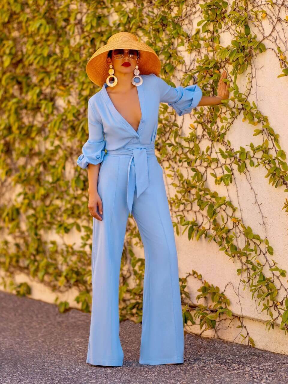 "Lagoon" Lt. Blue Button-Down Jumpsuit - Image 3