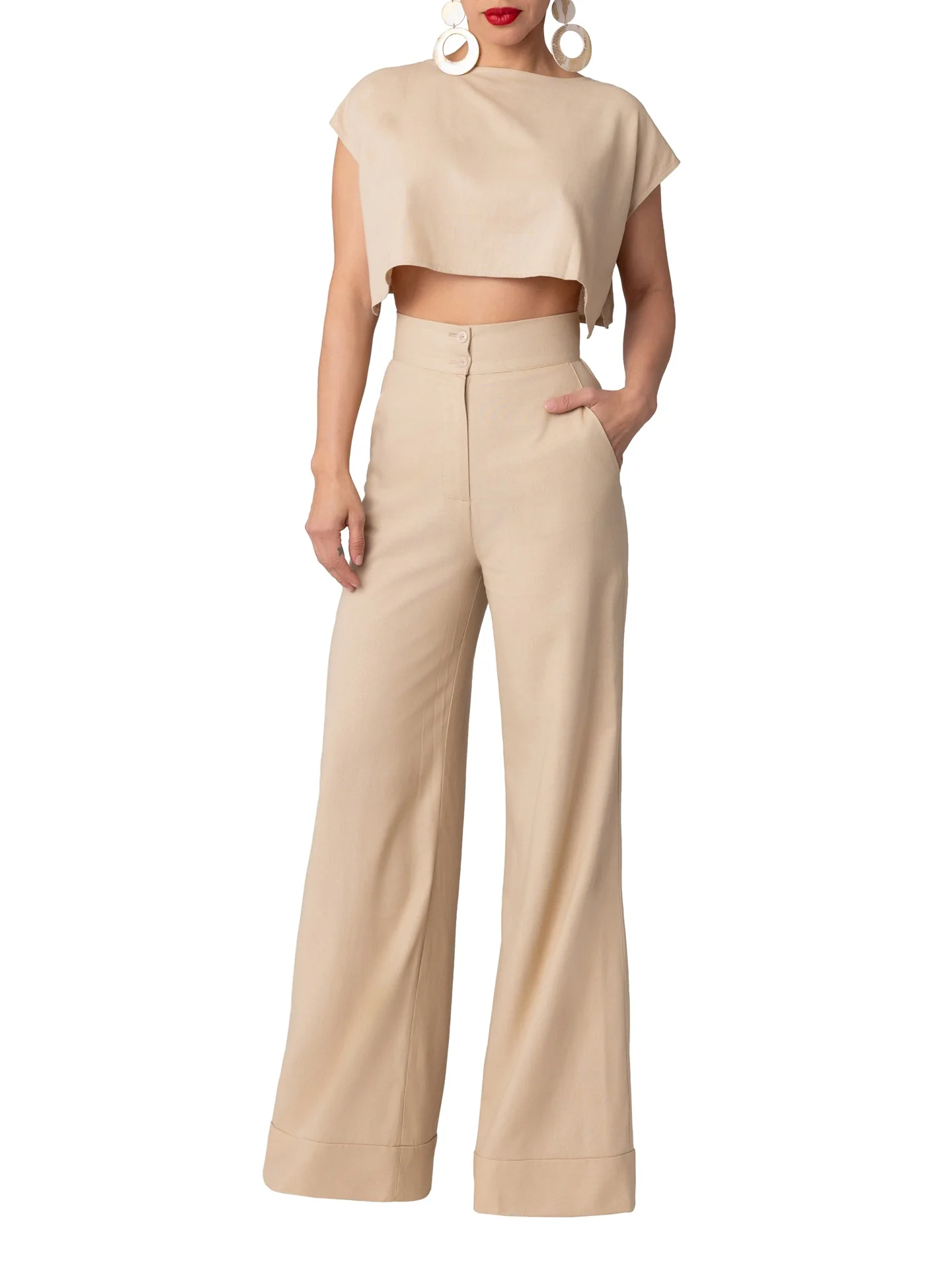 "Mauritius" Tan Crop Top - Image 4