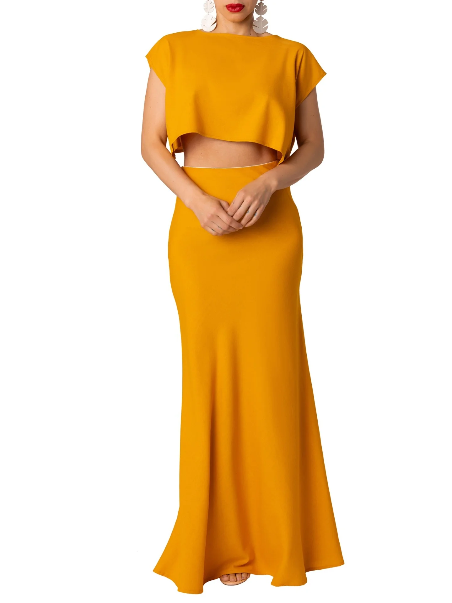 "Spiaggia" Yellow Mermaid Maxi Skirt - Image 6