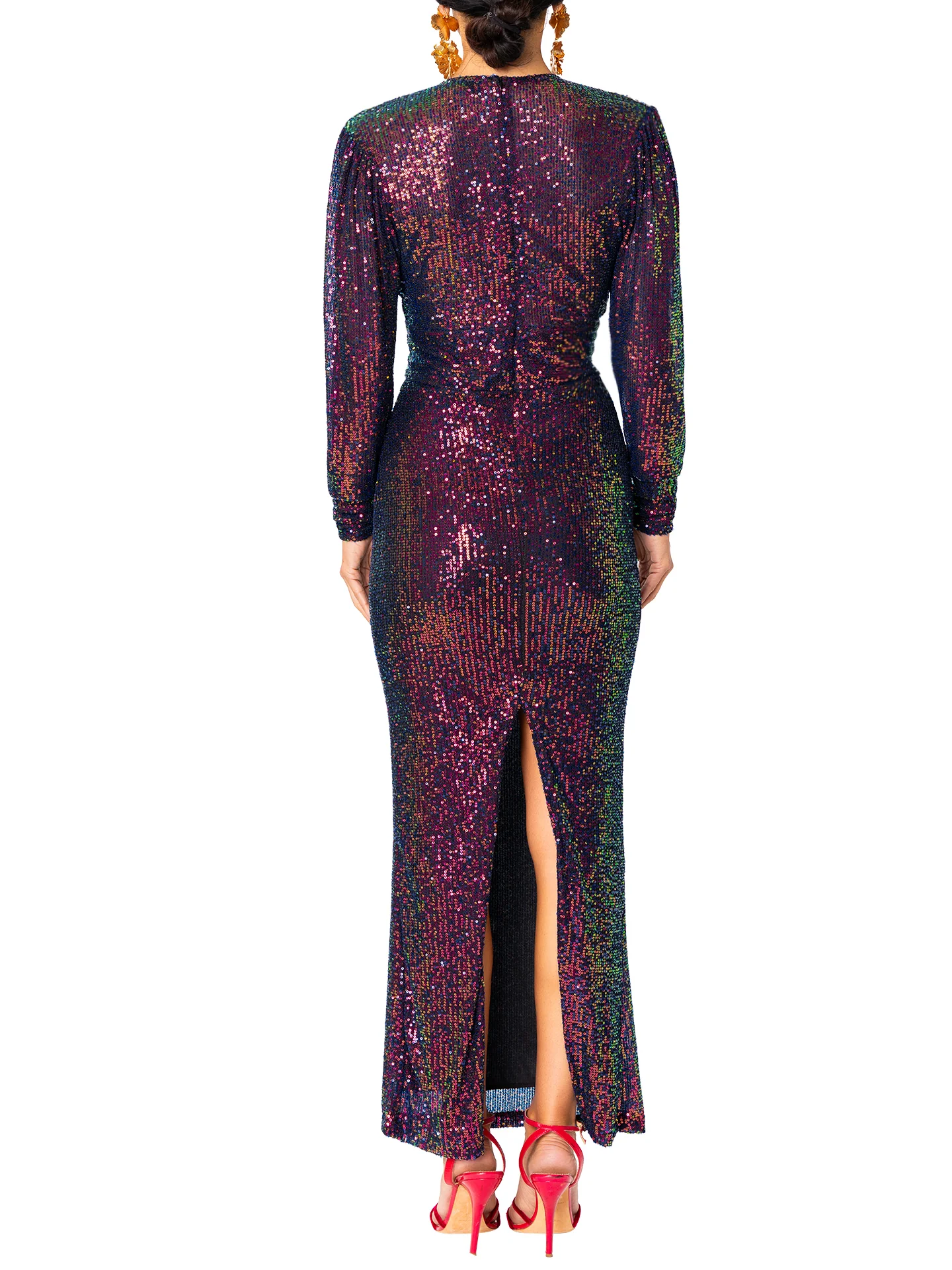 "Vixen" Deep V Midi Dress - Image 7